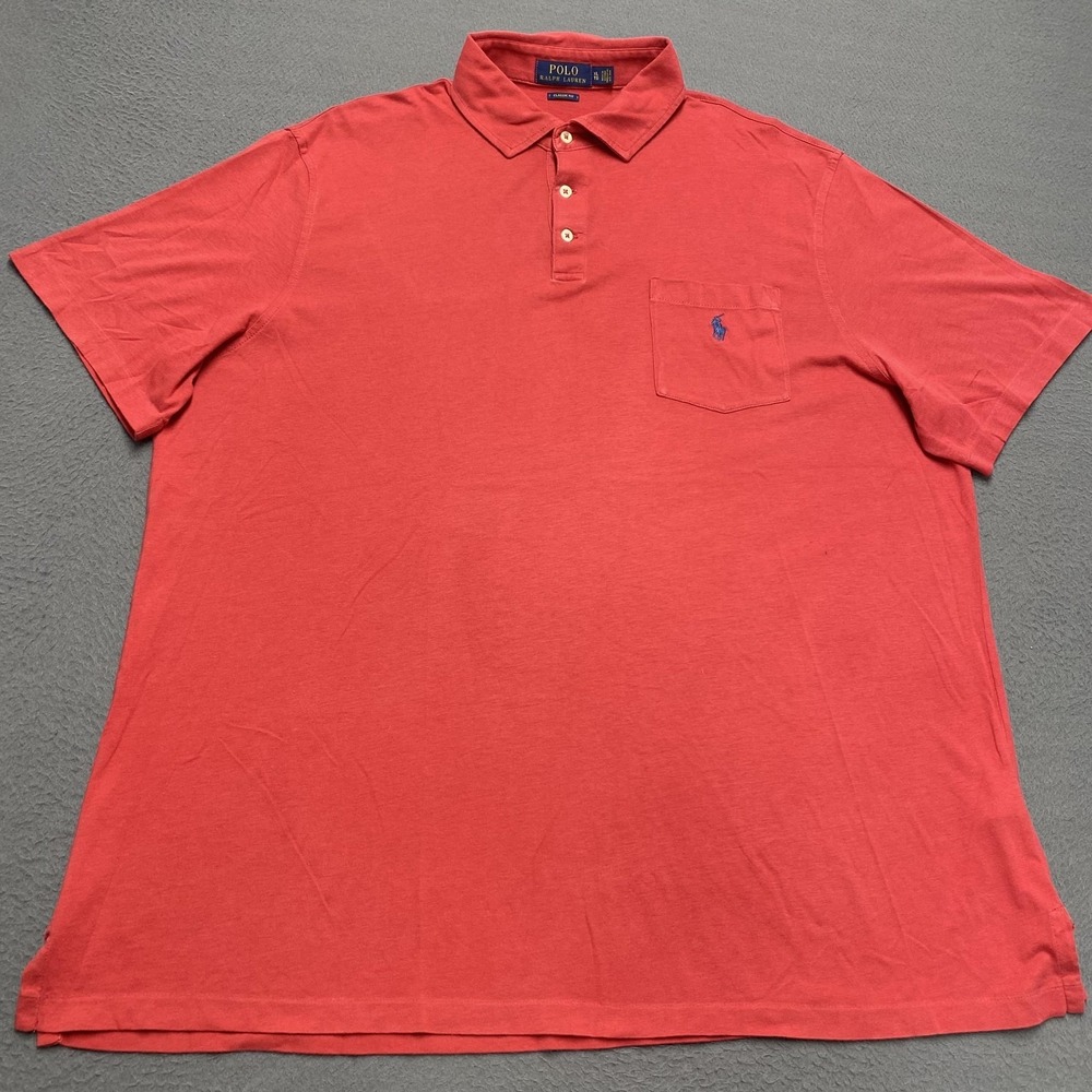 Polo Ralph Lauren Polo‎ Shirt Mens XL Red 100% Cotton Classic Fit Pony Logo